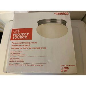 Project Source 9.25-in W Brushed Nickel‎ Ceiling Flush Mount